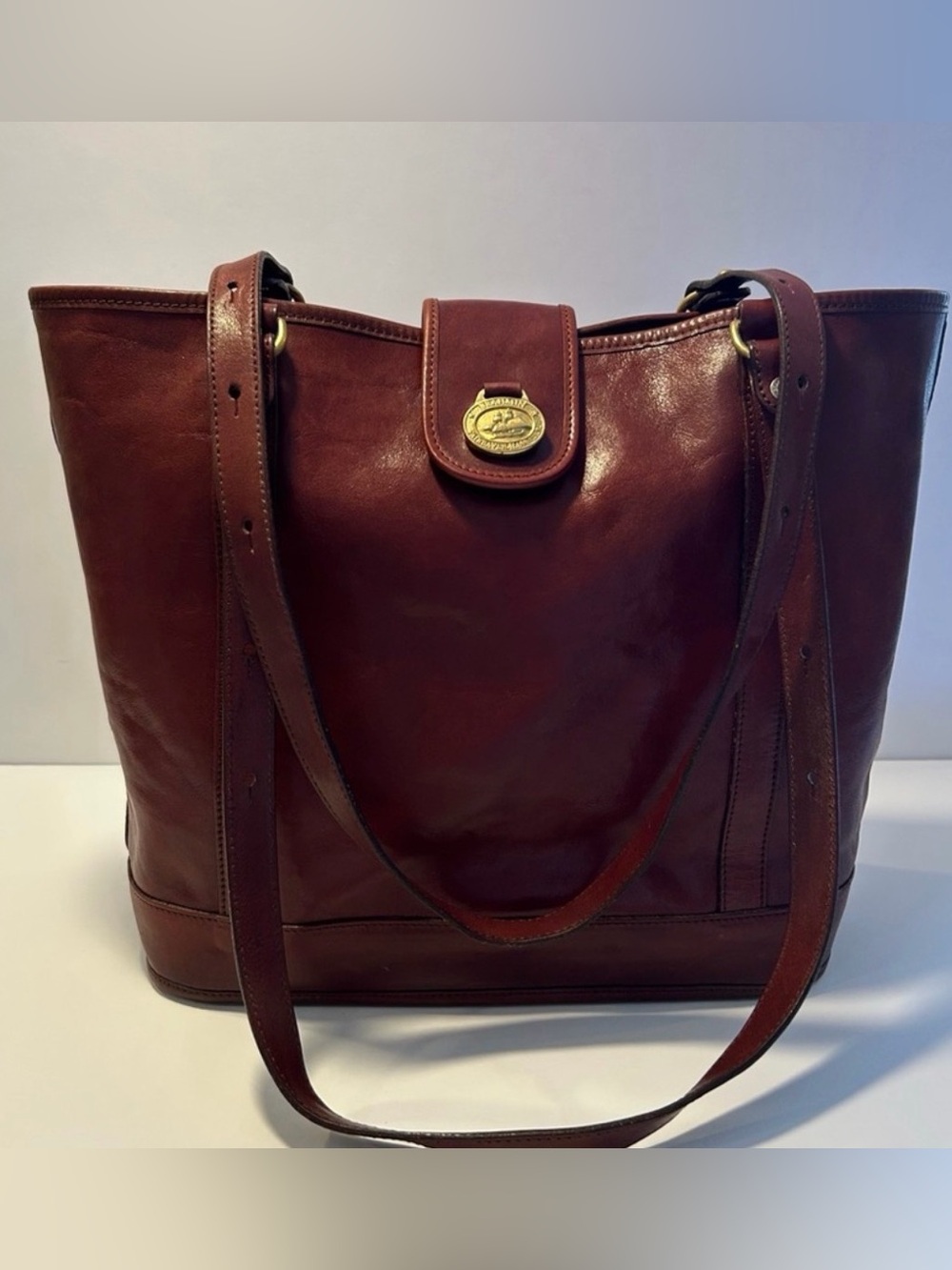 Brahmin - Vintage Brown Leather Tote Bag